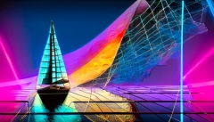 Segelboot-neon-abstrakt-1