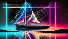Segelboot-neon-abstrakt-3