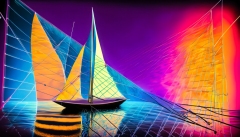 Segelboot-neon-abstrakt-4