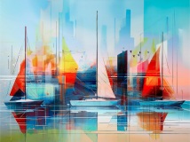 Segelboote vor Hafenstadt-01